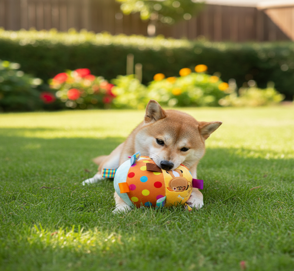 Vet-Recommended Interactive Tug & Treat Ball with Plush Handle